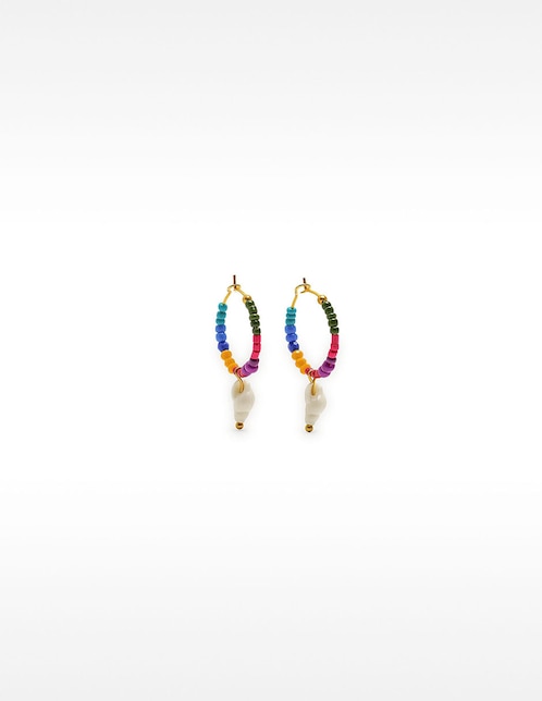 Aretes de aro con acabado brillante