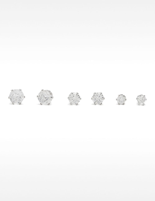 Set de aretes redondos con acabado brillante 1