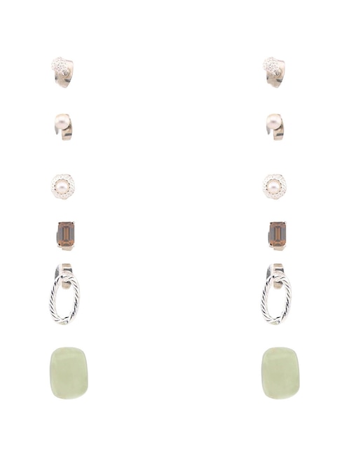 Set de aretes Map con acabado brillante