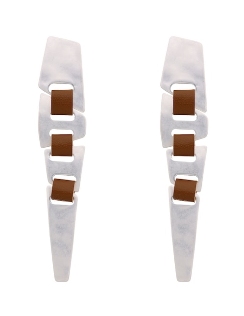 Aretes largos Map con acabado mate