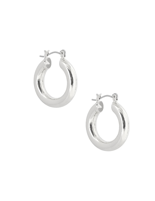 Aretes de aro circulares con acabado lustre 1