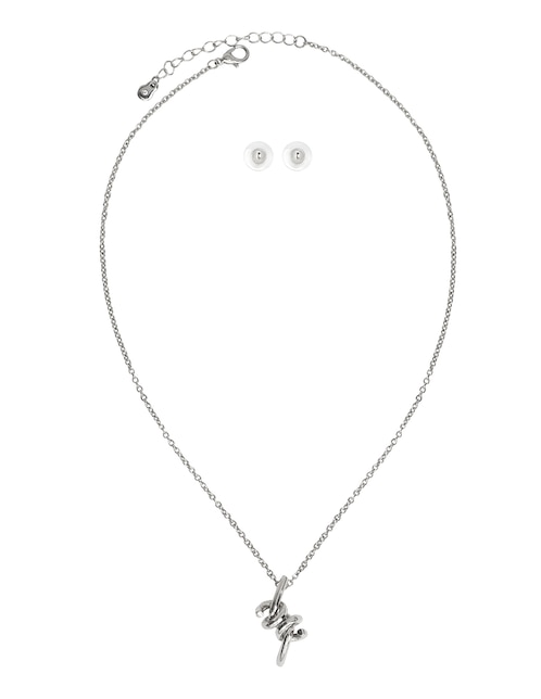 SET COLLAR MAP RBN-20475GD M, PLATEADO