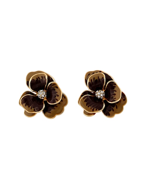 Aretes de flor Lieb con acabado brillante