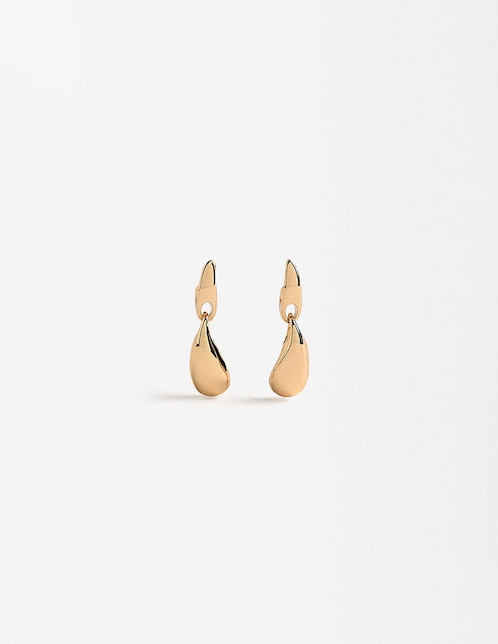 Aretes cortos de gota Golden Basics con acabado brillante 1