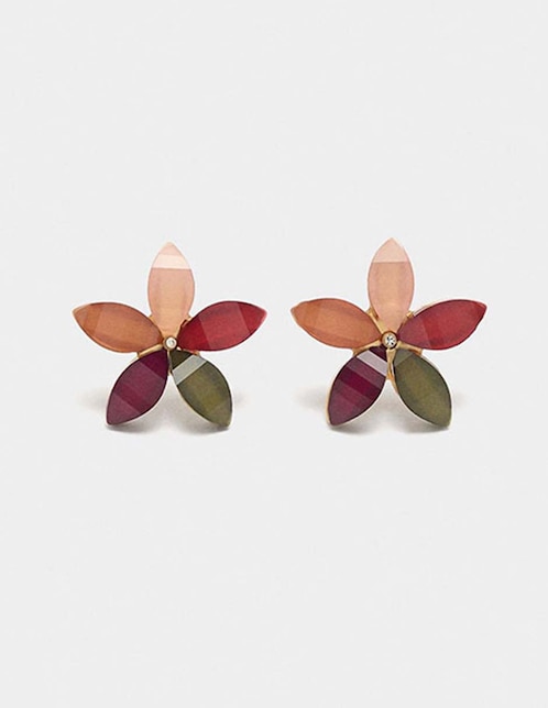 Aretes cortos de flor Parfois con acabado pavé