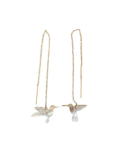 Aretes de colibrí Colibrí con acabado brillante concha de abulón 1