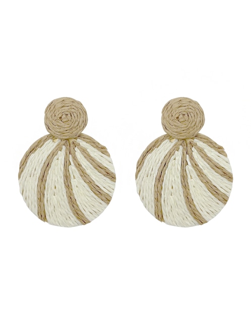 Aretes largos circulares Map con acabado texturizado