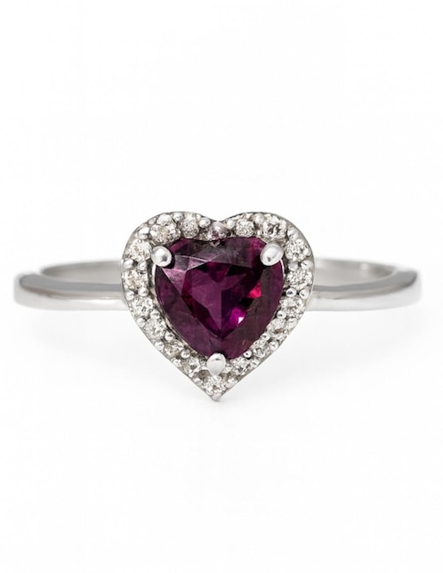 Anillo de corazón Casa Michel Joyeria 14 k de oro blanco diamante pulido