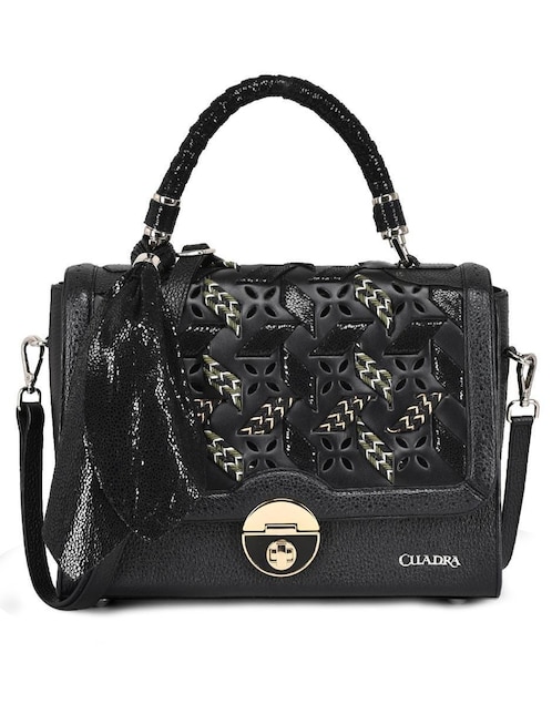 Bolsa satchel Cuadra de piel para mujer