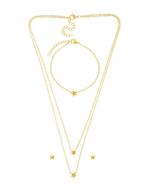 Aretes, collar y pulsera de estrella