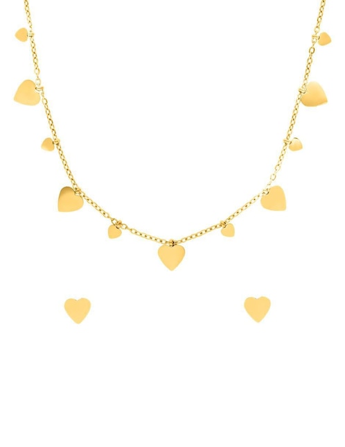 Aretes y collar de corazón