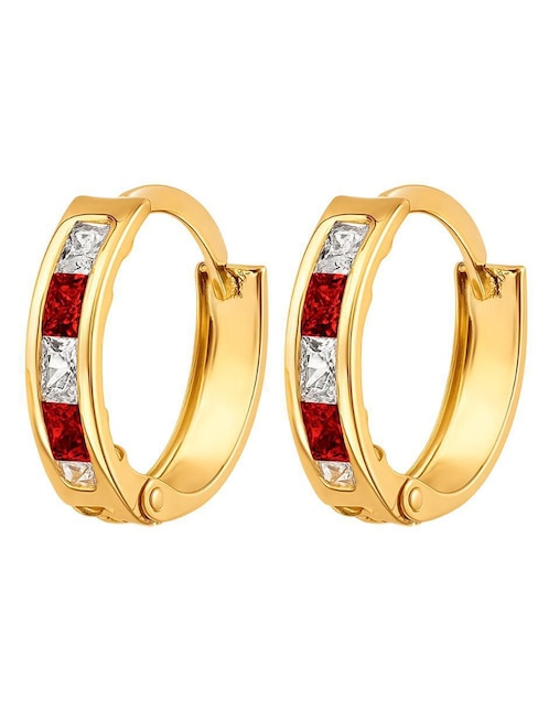 Arracadas de reno Lenna de oro 14 k con acabado brillante zirconia