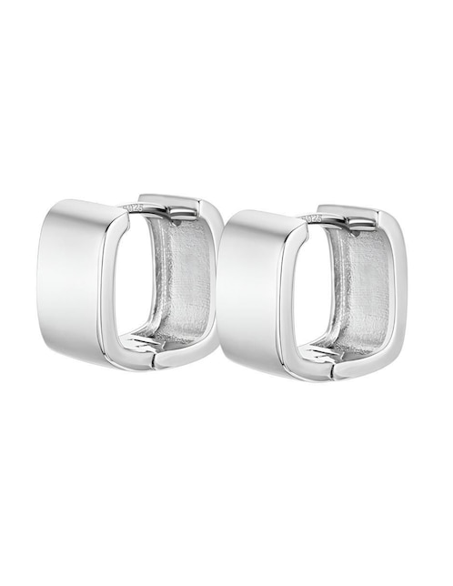 Aretes cortos de cubo Xtellar de plata P 925 con acabado pulido