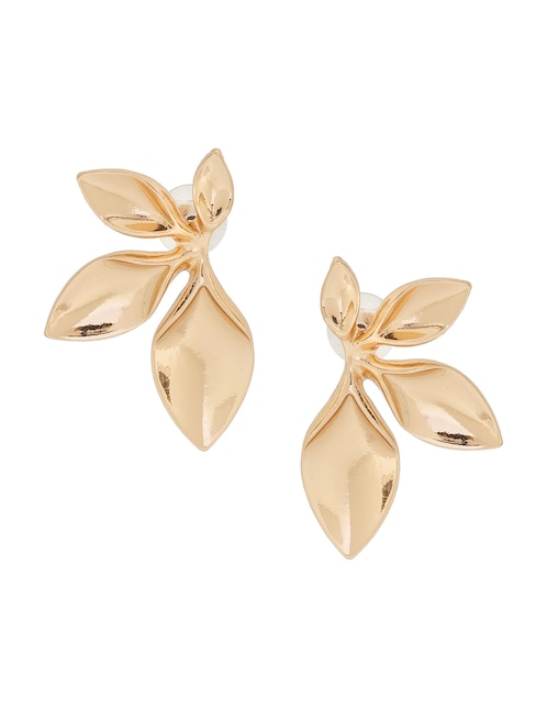 Aretes largos de hoja Map con acabado lustre
