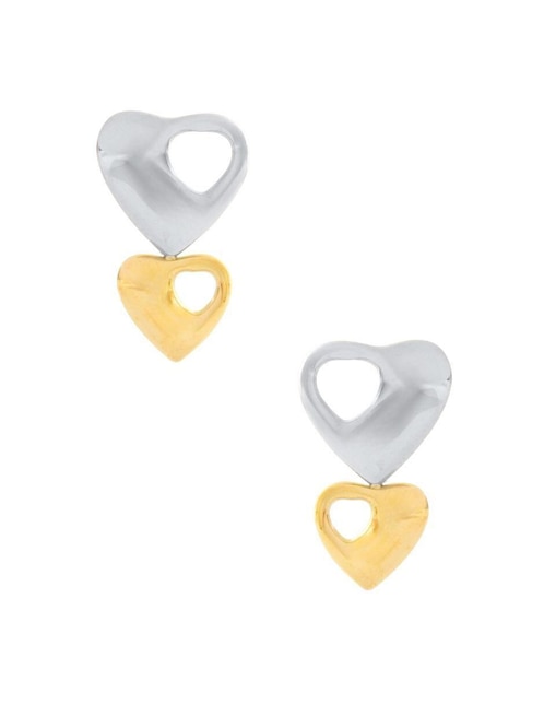 Aretes de corazón Nuvi con acabado brillante