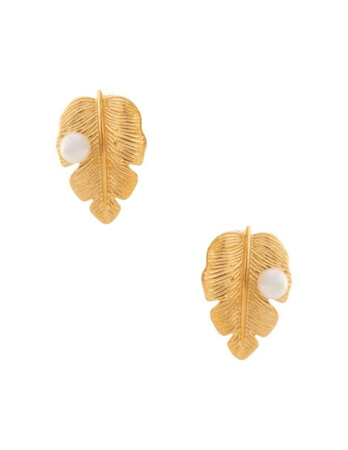 Aretes de hoja Nuvi con acabado brillante