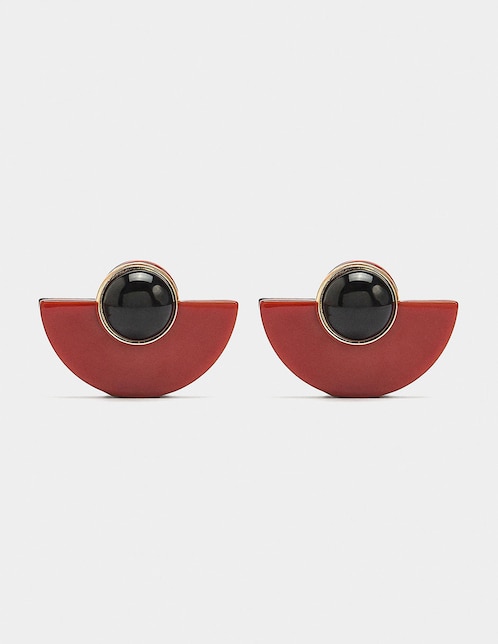 Aretes cortos Parfois Funky Harmony con acabado brillante