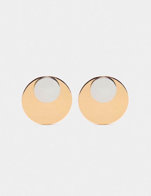 Aretes cortos Parfois Silver Not So Basic con acabado brillante