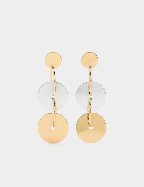 Aretes largos con acabado brillante 1