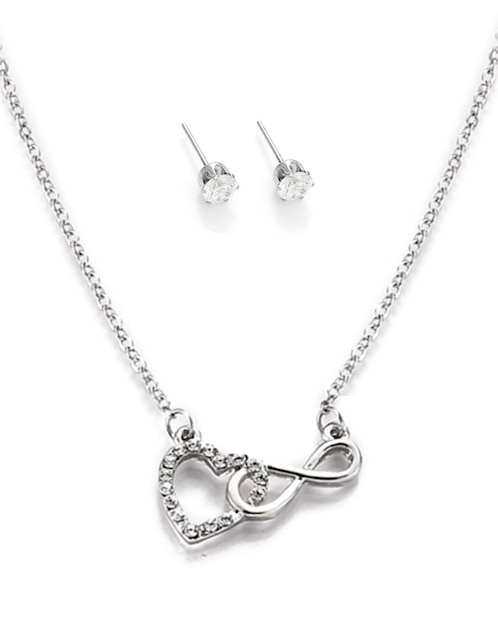 Aretes y collar de Forma de Corazón Cristal 1