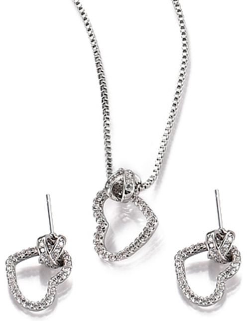 Aretes y collar de Forma de Corazón Zirconia 1