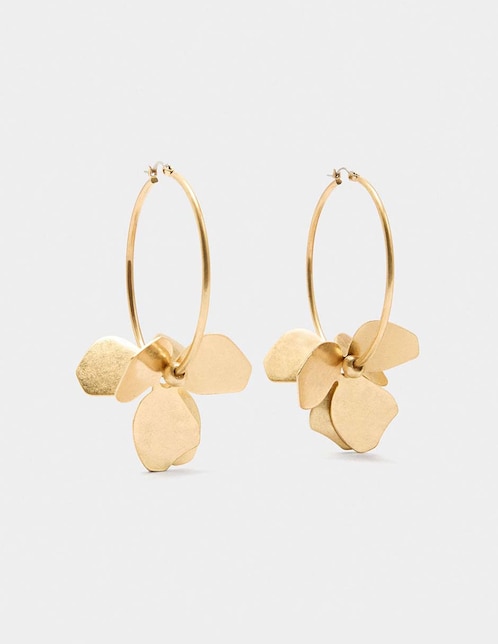 Aretes de aro de flor Golden Basics 1