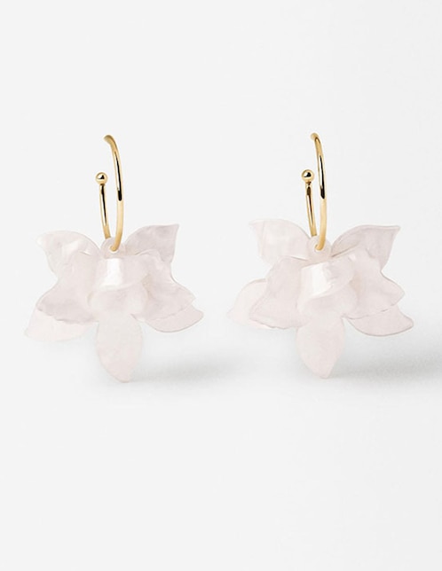 Aretes de aro flor Trend con acabado brillante 1