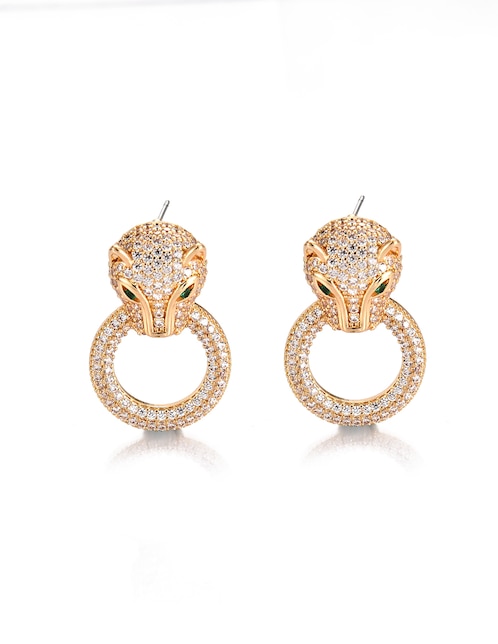Aretes cortos con acabado brillante zirconia 1