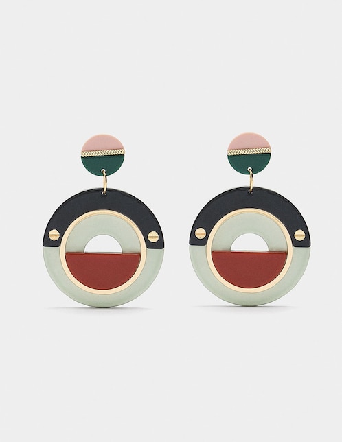 Aretes Funky Harmony con acabado liso perla 1