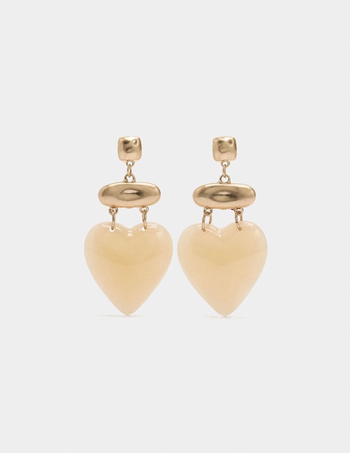 Aretes Golden Basics Extra con acabado liso perla 1