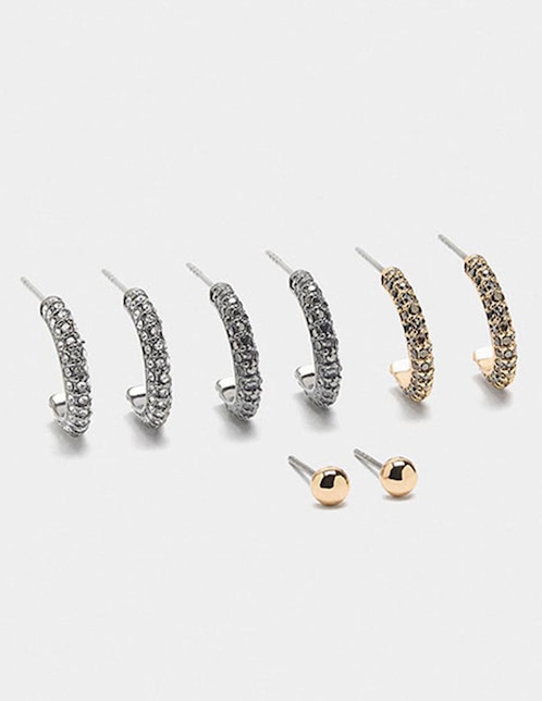 Set de aretes Parfois acabado martillado