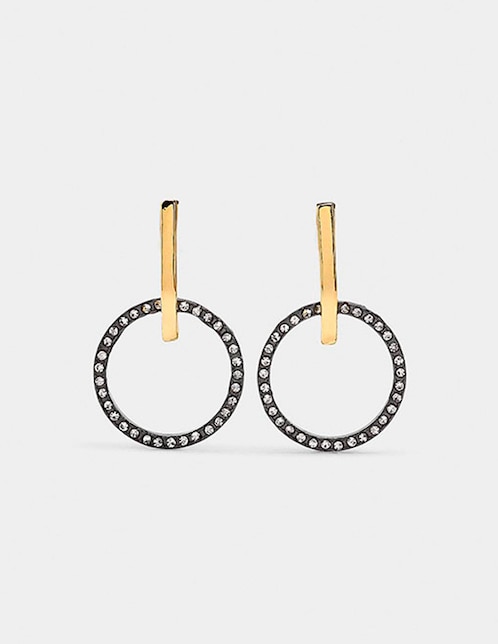 Aretes cortos Parfois Golden Delicates con acabado liso circonita