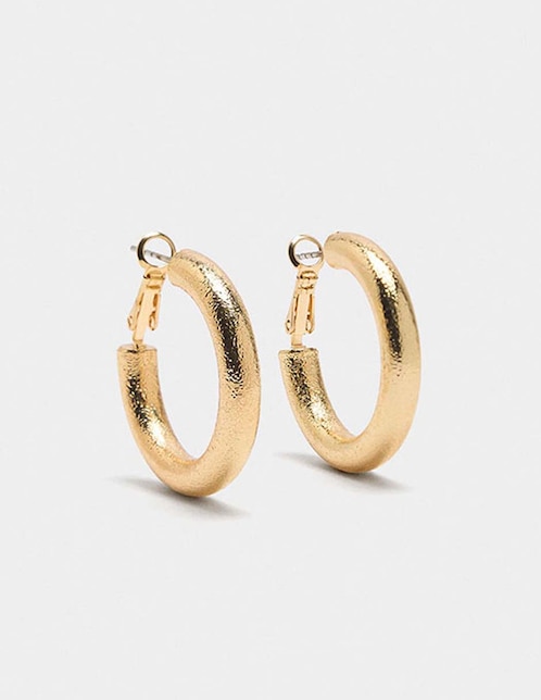 Aretes de aro con acabado brillante 1