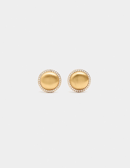 Aretes cortos Golden Delicates con acabado brillante 1