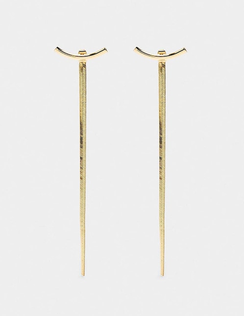 Aretes largos con acabado brillante 1