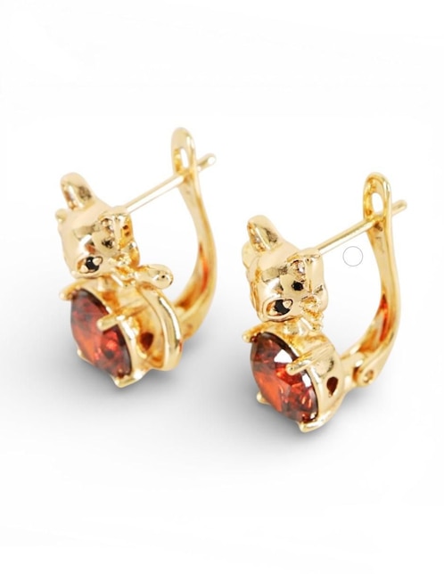 Corto "de (si aplica)" gato no aplica cm-top aretes cortos "de" oro laminado 18 k "con acabado" brillante zirconia