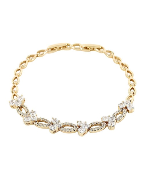Pulsera Cm-Top zirconia 18 k acabado chapa de oro