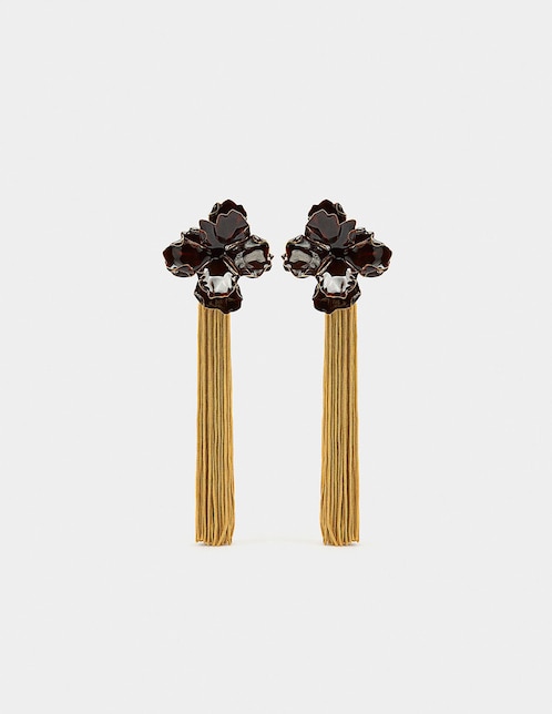 Aretes largos Parfois Amber con acabado brillante