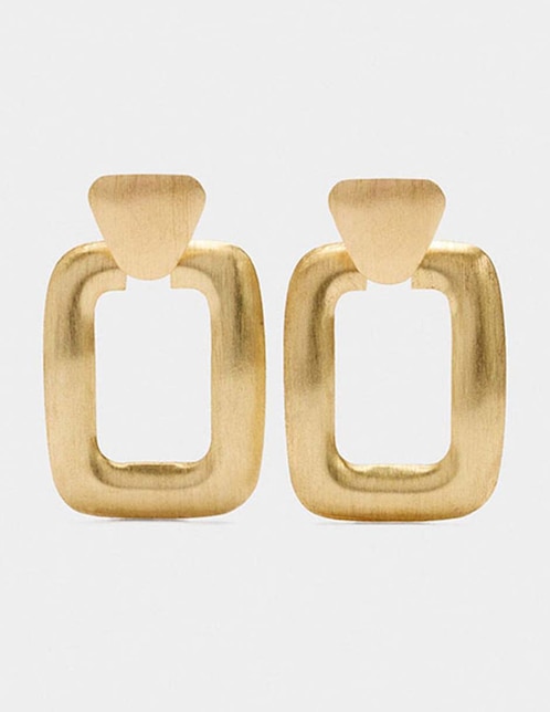 Aretes largos rectangulares Trend Extra con acabado cepillado 1