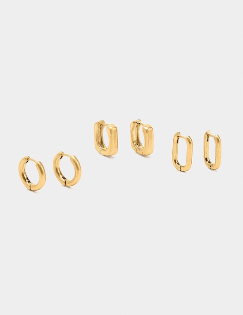 Set de aretes Golden Basics 1