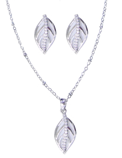 Aretes y collar de hoja 1