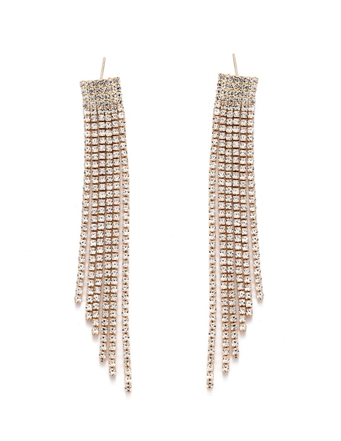 Aretes largos con acabado brillante cristal 1