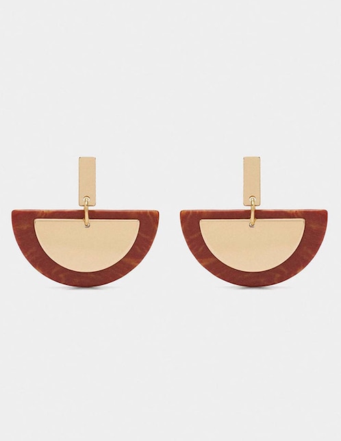 Aretes largos Parfois Wine & Dine con acabado brillante