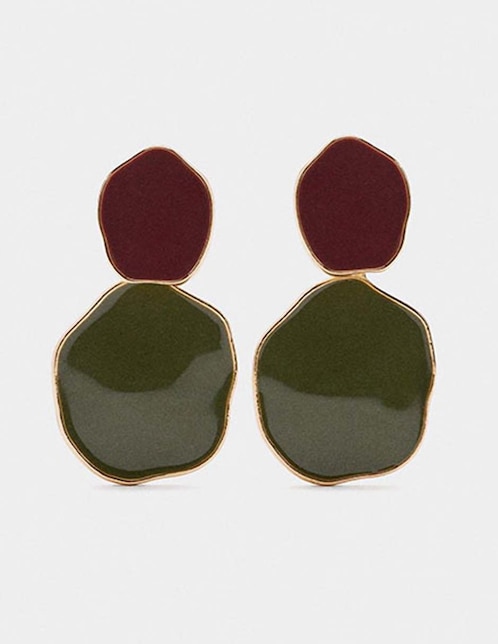 Aretes largos Maison Clay con acabado brillante 1