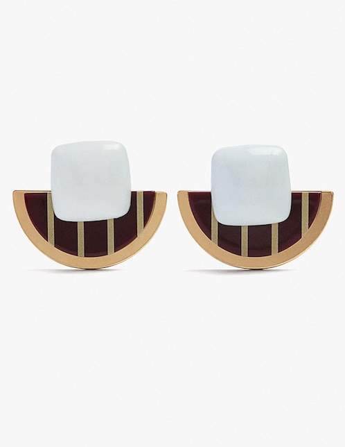 Aretes cortos Wine & Dine con acabado brillante 1