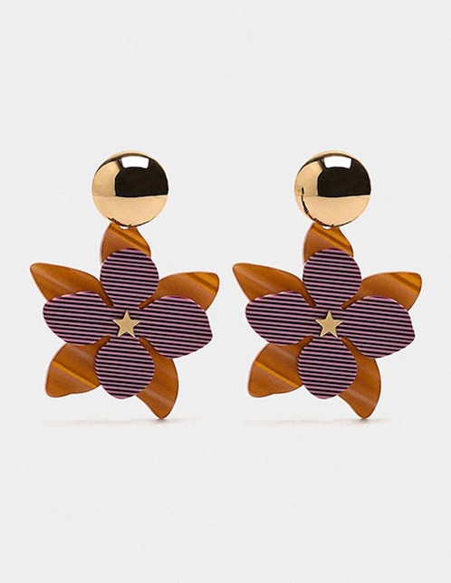 Aretes largos Parfois Wine & Dine con acabado brillante