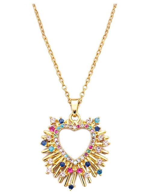 Collar con dije de corazón de oro laminado 18 k