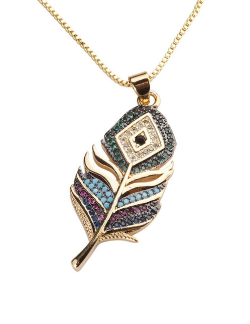 Collar con dije de pluma Yoiko Navira 18 K
