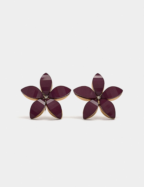 Aretes cortos de Flor Wine & Dine con acabado brillante 1