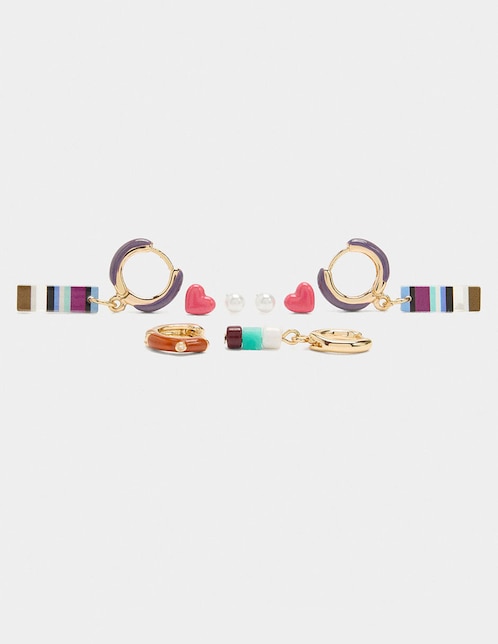 Set de aretes Parfois con acabado pulido
